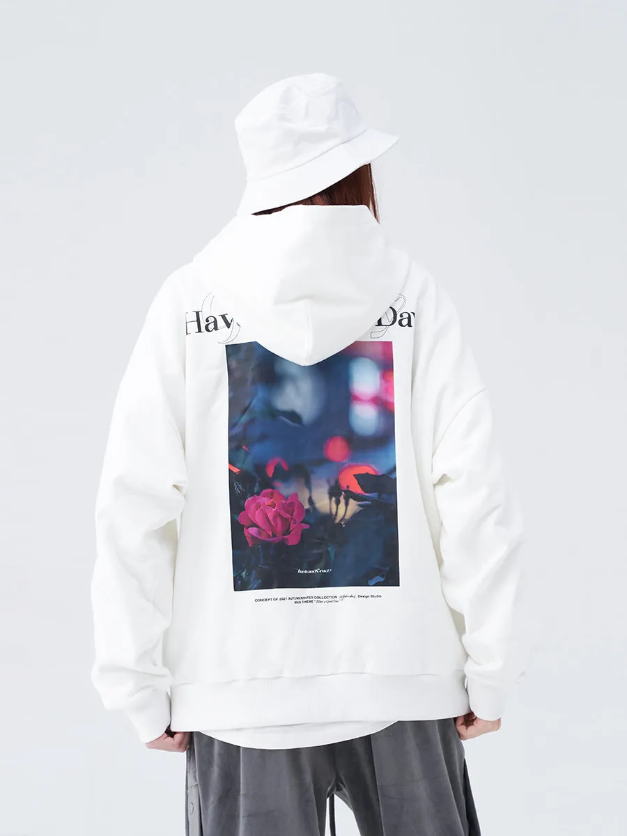 Flowers Photo Print Hoodie