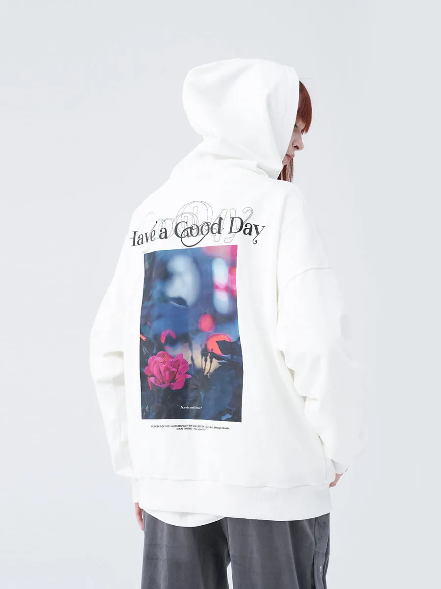 Flowers Photo Print Hoodie