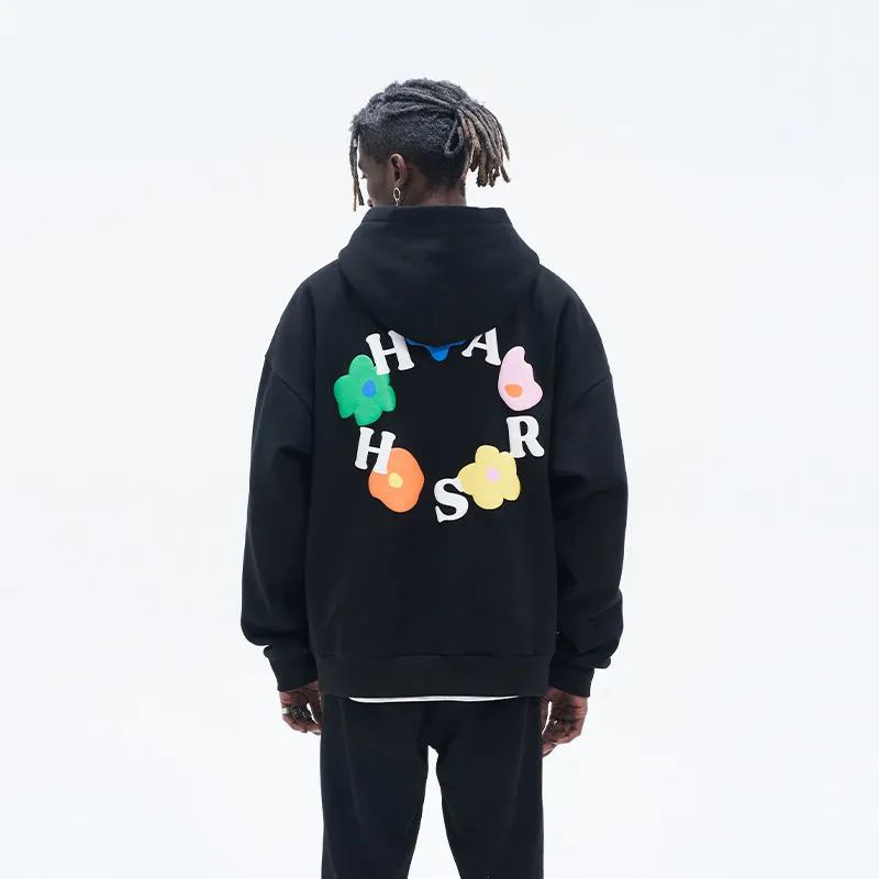 Foam Print Flowers Hoodie