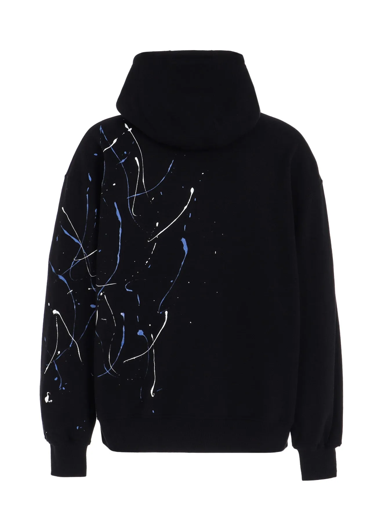 FRENCH TERRY SPLASH PAINTED ZIP-UP HOODIE BLUE