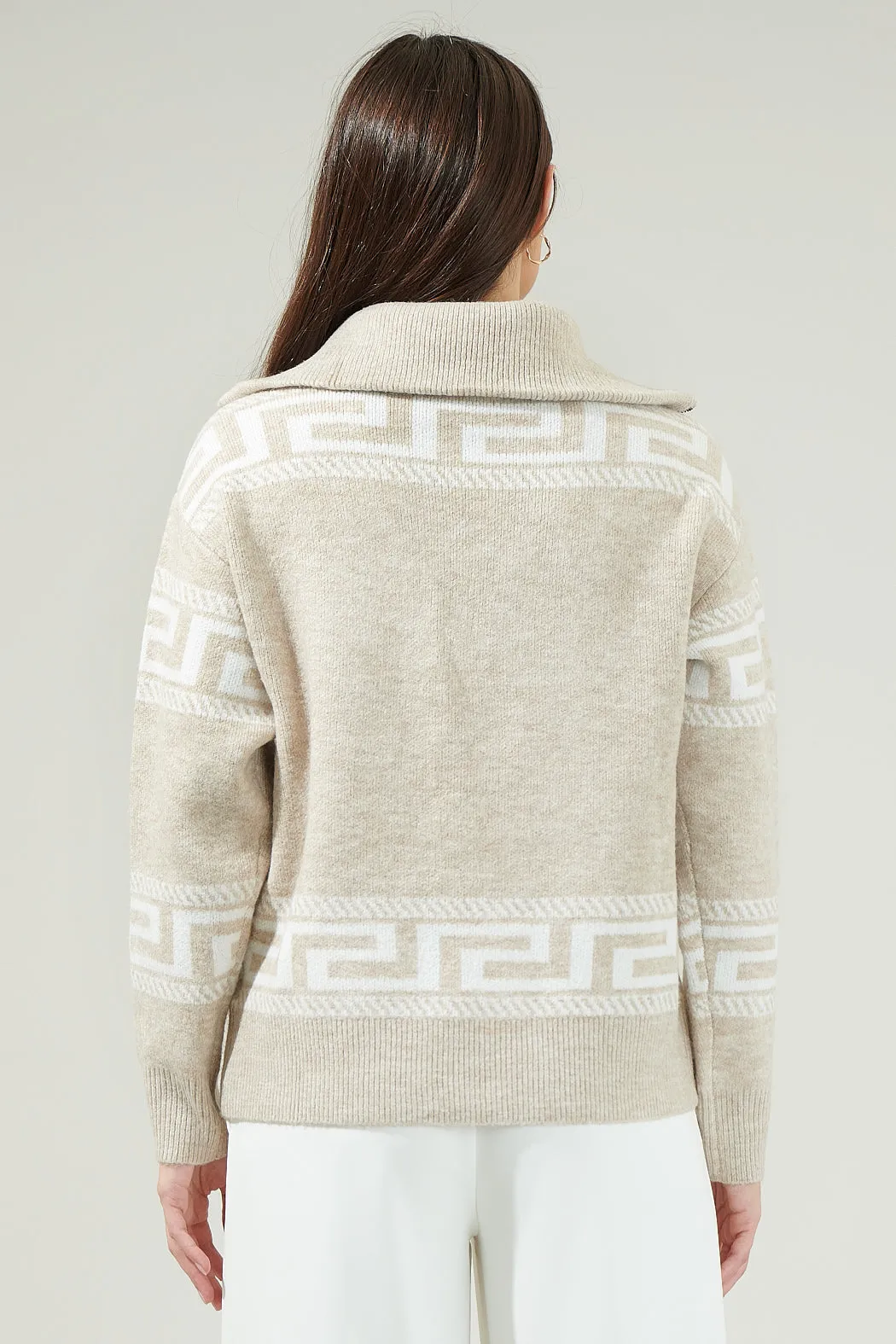 Georgina Zip-Up Mock Neck Sweater