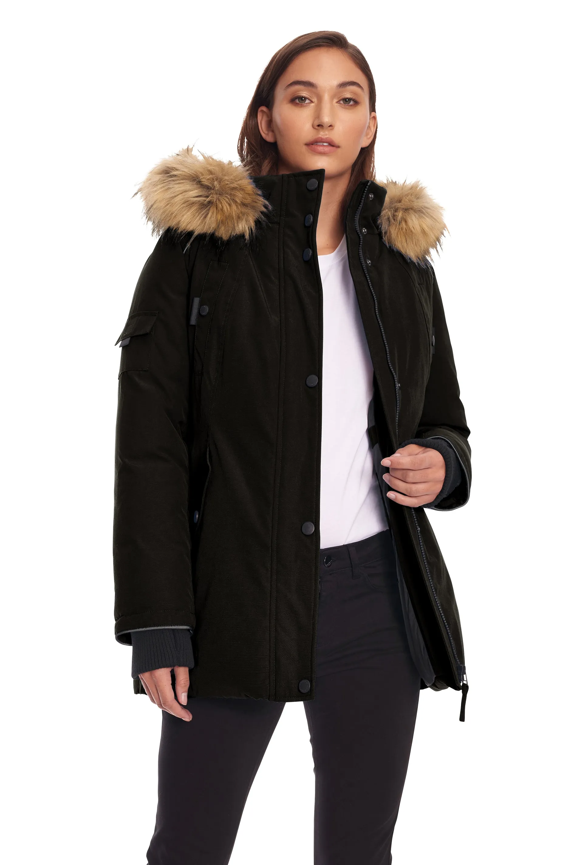 GLACIER | WOMEN'S VEGAN DOWN (RECYCLED) PARKA, BLACK