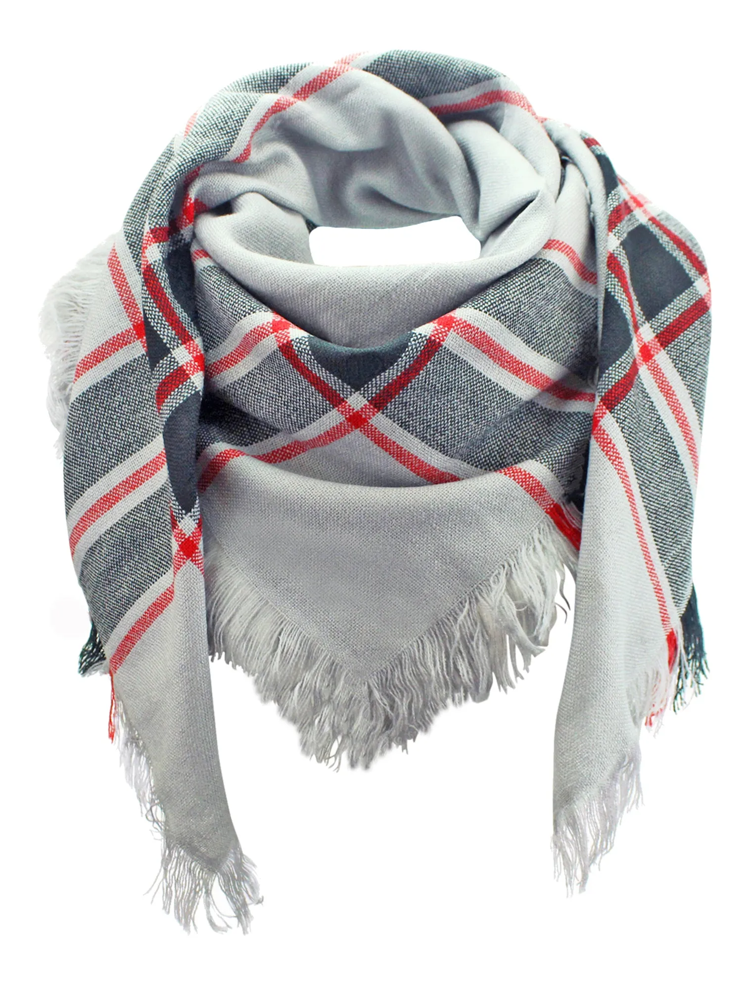 Gray Black & White Oversized Blanket Scarf Wrap 2 Pack