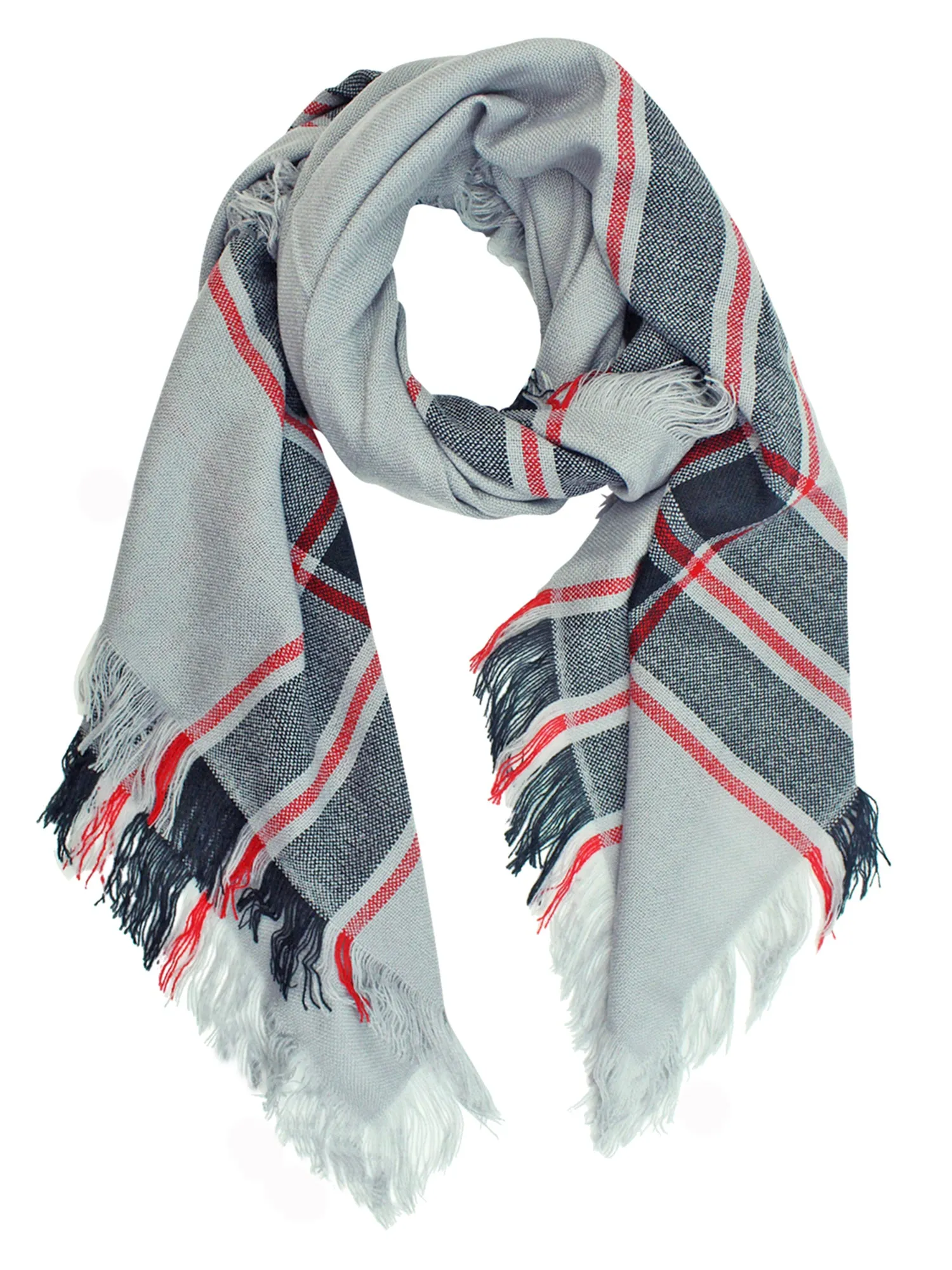 Gray Black & White Oversized Blanket Scarf Wrap 2 Pack