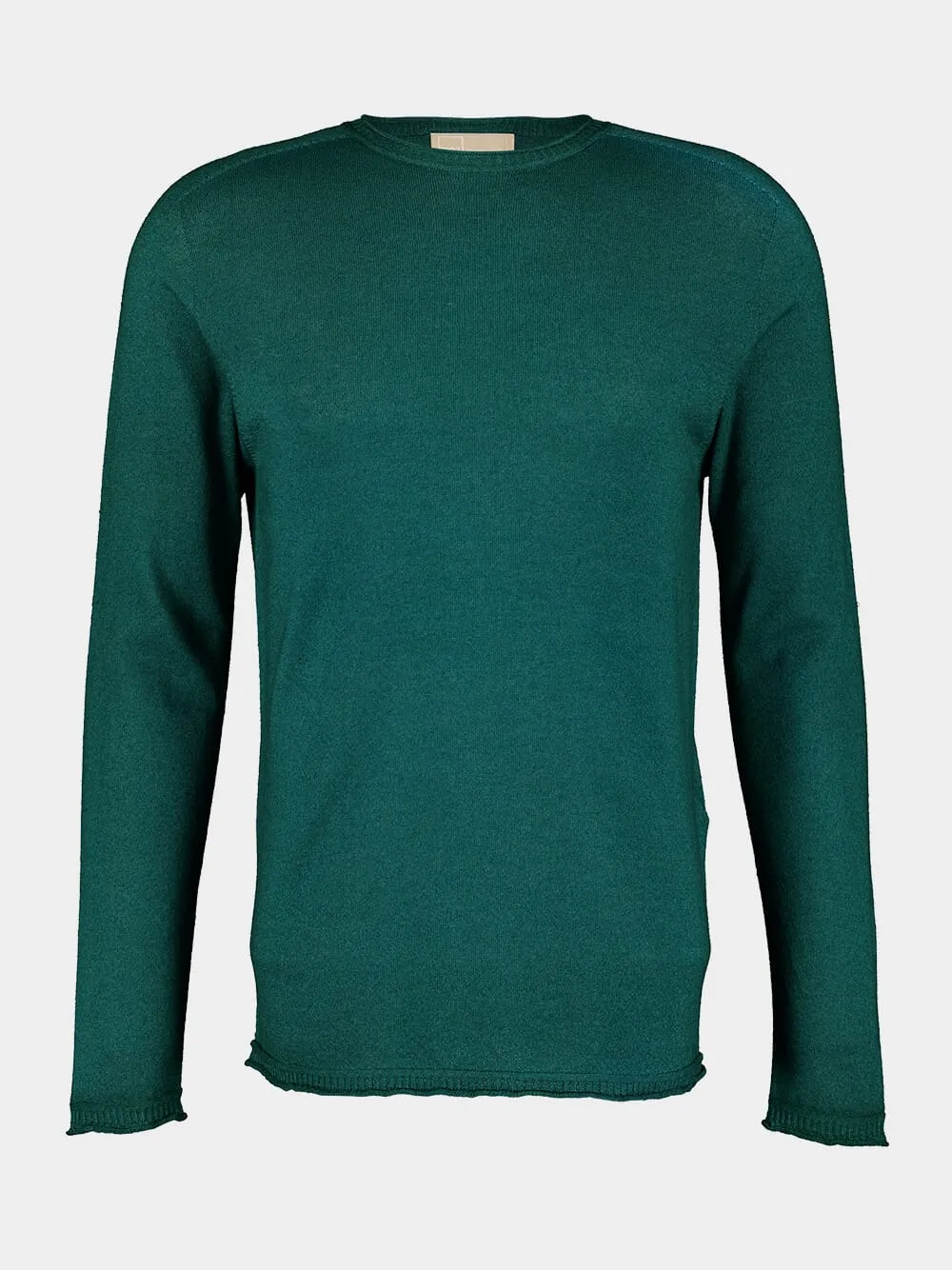 Green Cashmere C-Neck Sweater