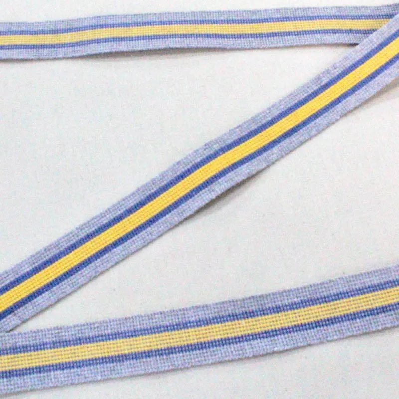 Grey, Blue and Yellow Stripe Webbing