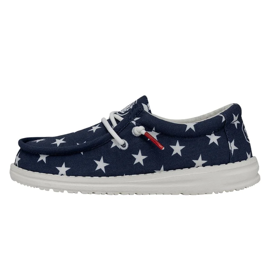 Hey Dude Boys Wally Youth Patriotic Slip On Shoes-American Flag