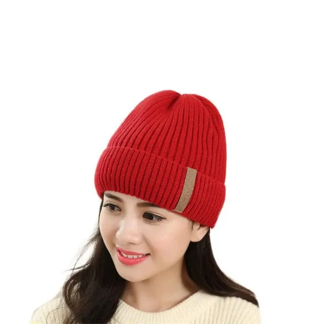 Hot Selling Women 2 Use Beanies Knitted Wool  Warm Female Hats For Women Girls Pompon Ball Skullies Caps Bonnet GS