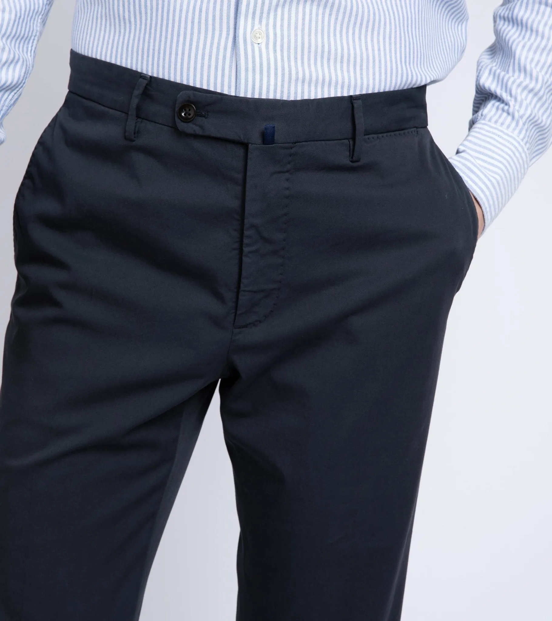 Incotex Royal Batavia Regular Cotton Trousers: Navy