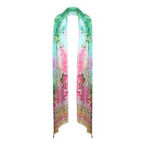 Inoa Palm Leaves 1948 Multicoloured Long Rectangular Scarf