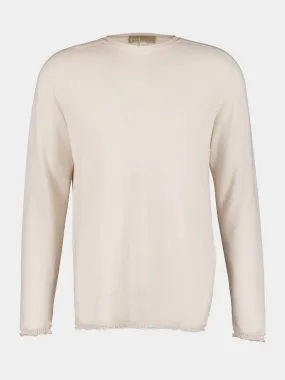 Ivory Cashmere Crew Neck Sweater