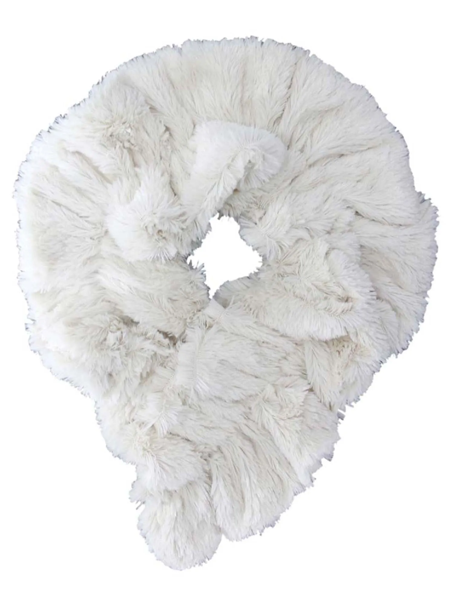 Ivory Faux Fur Plush Neck Warmer Scarf