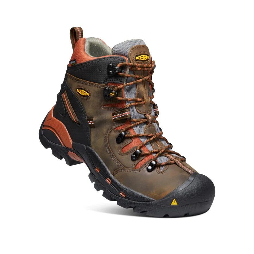 Keen Men's Pittsburgh 6-In Waterproof Soft Toe Boot in Cascade Brown