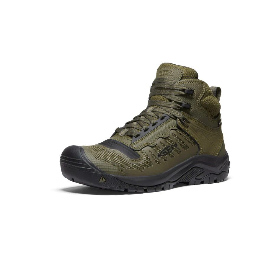 Keen Men's Reno Waterproof Mid Soft Toe Boot in Dark Olive