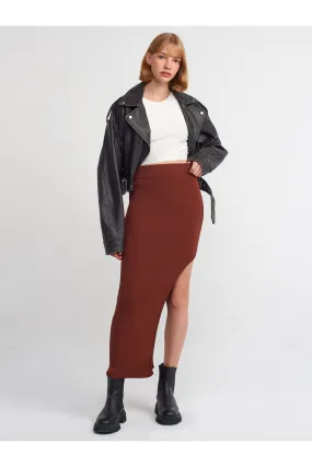 Left Side Slit Knitwear Skirt