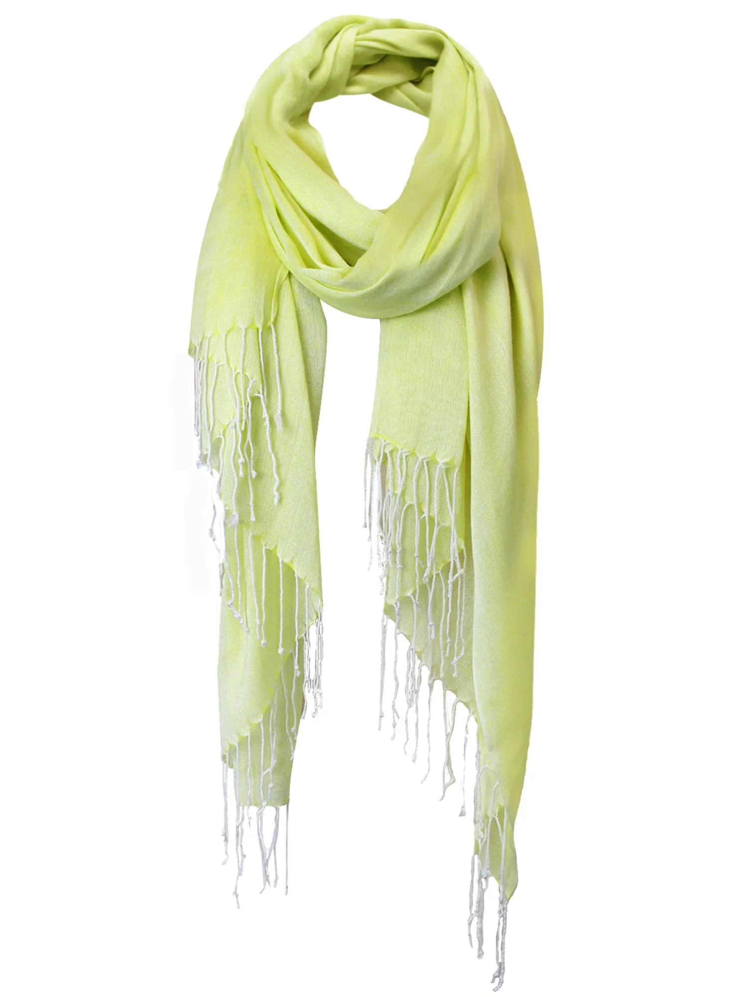 Linen Lightweight Scarf Shawl With Fringe