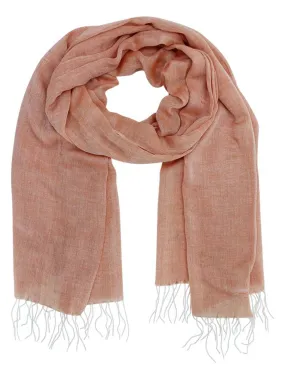 Linen Lightweight Scarf Shawl With Fringe