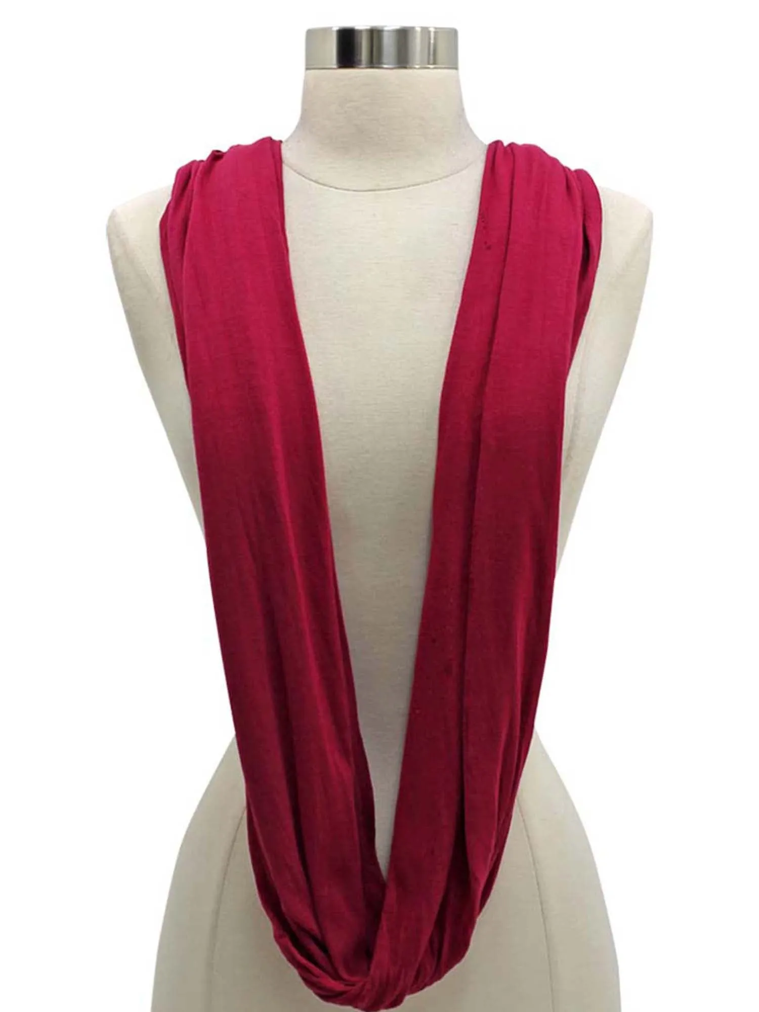 Magenta Lightweight Jersey Knit Ring Scarf