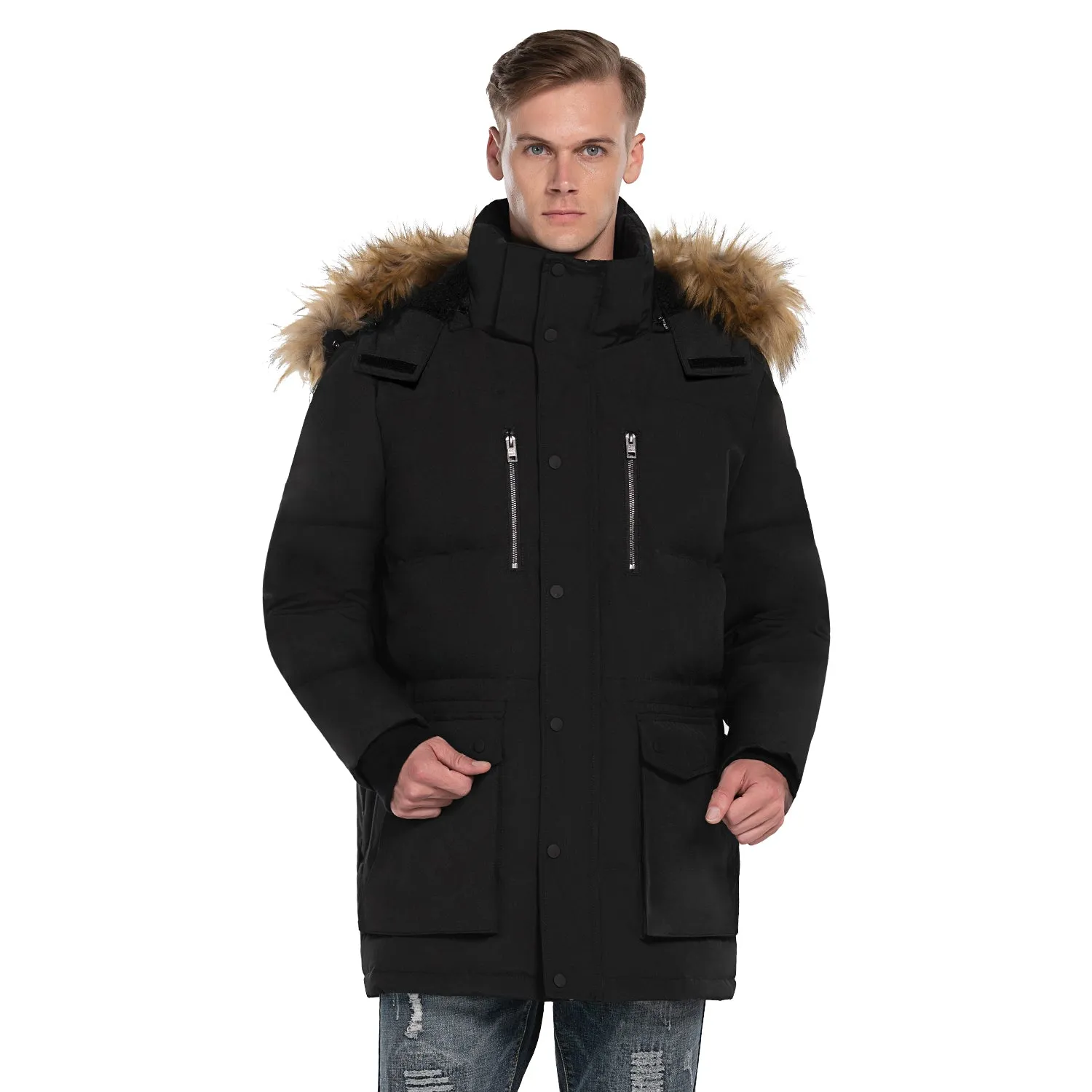 Mens Parka Down Jacket Waterproof Windbreaker