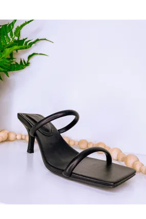 Miami Beach Double Strap Heel-- Black