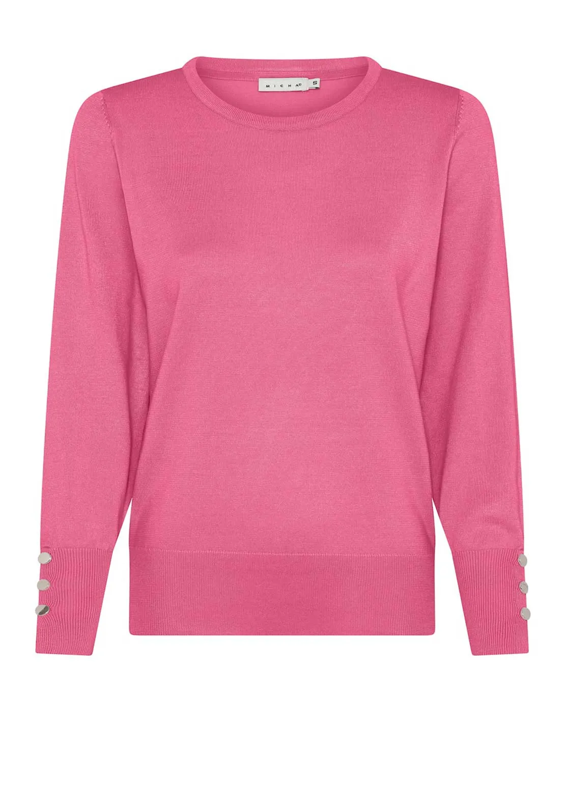 Micha Button Detail Sweater, Pink