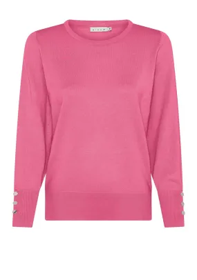 Micha Button Detail Sweater, Pink