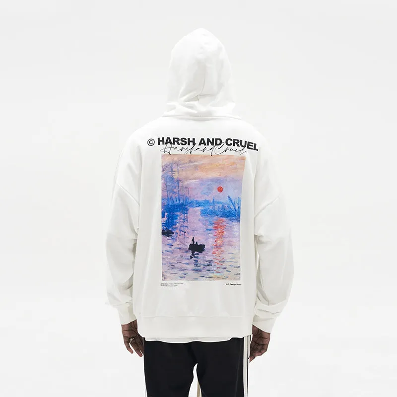 Monet Sunset Oil Painting Hoodie