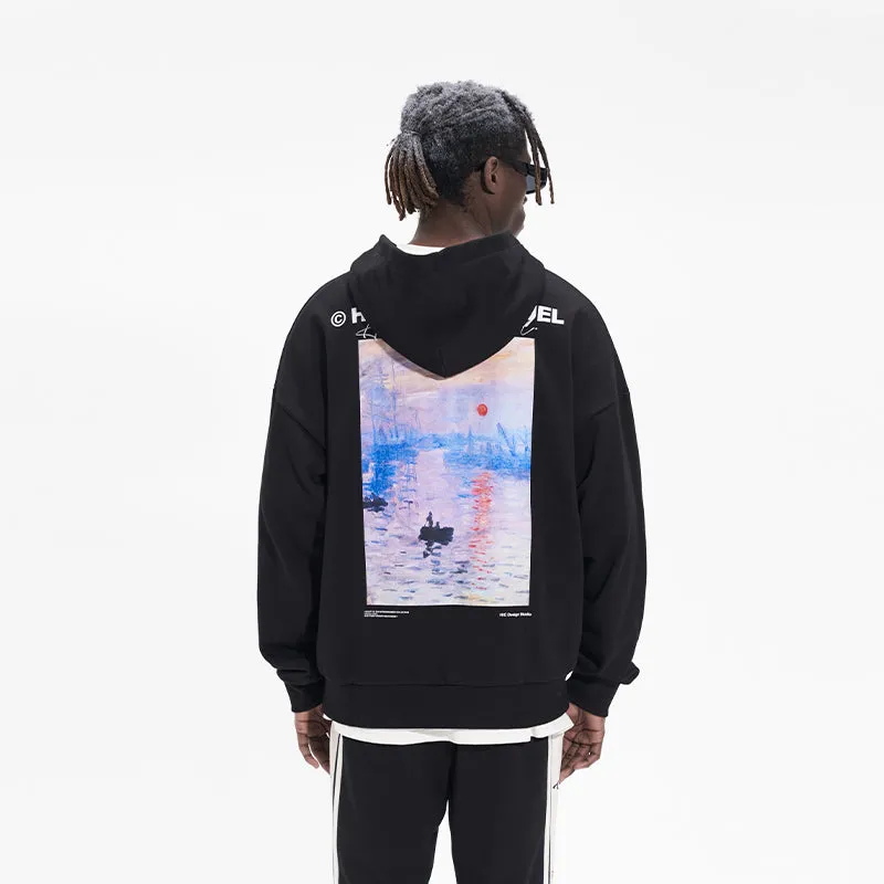 Monet Sunset Oil Painting Hoodie