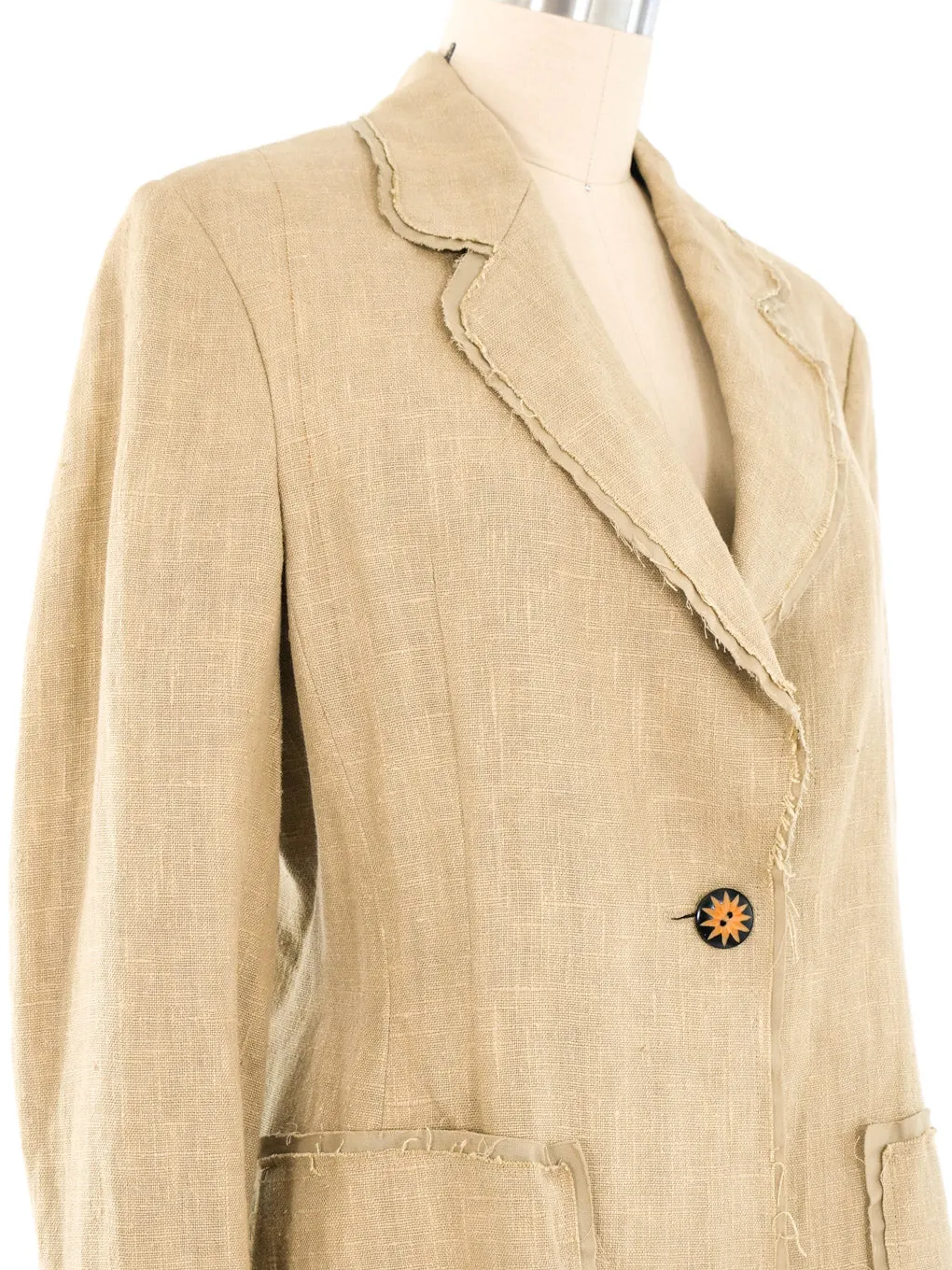 Moschino Cheap and Chic Raw Edge Linen Blazer