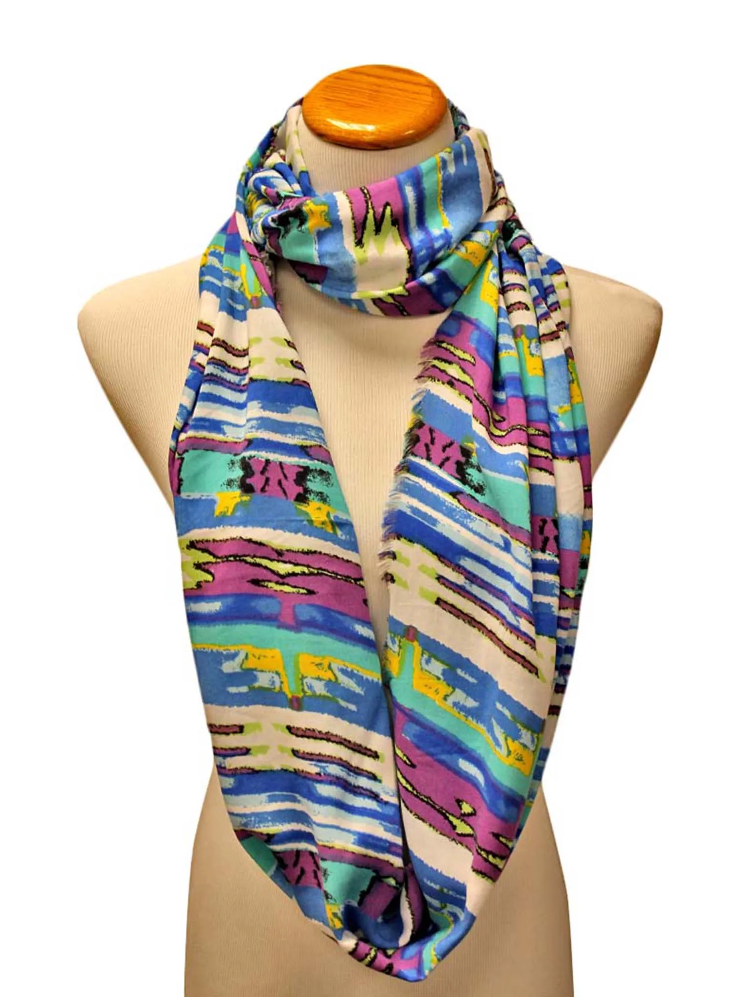 Multicolor Print Infinity Scarf