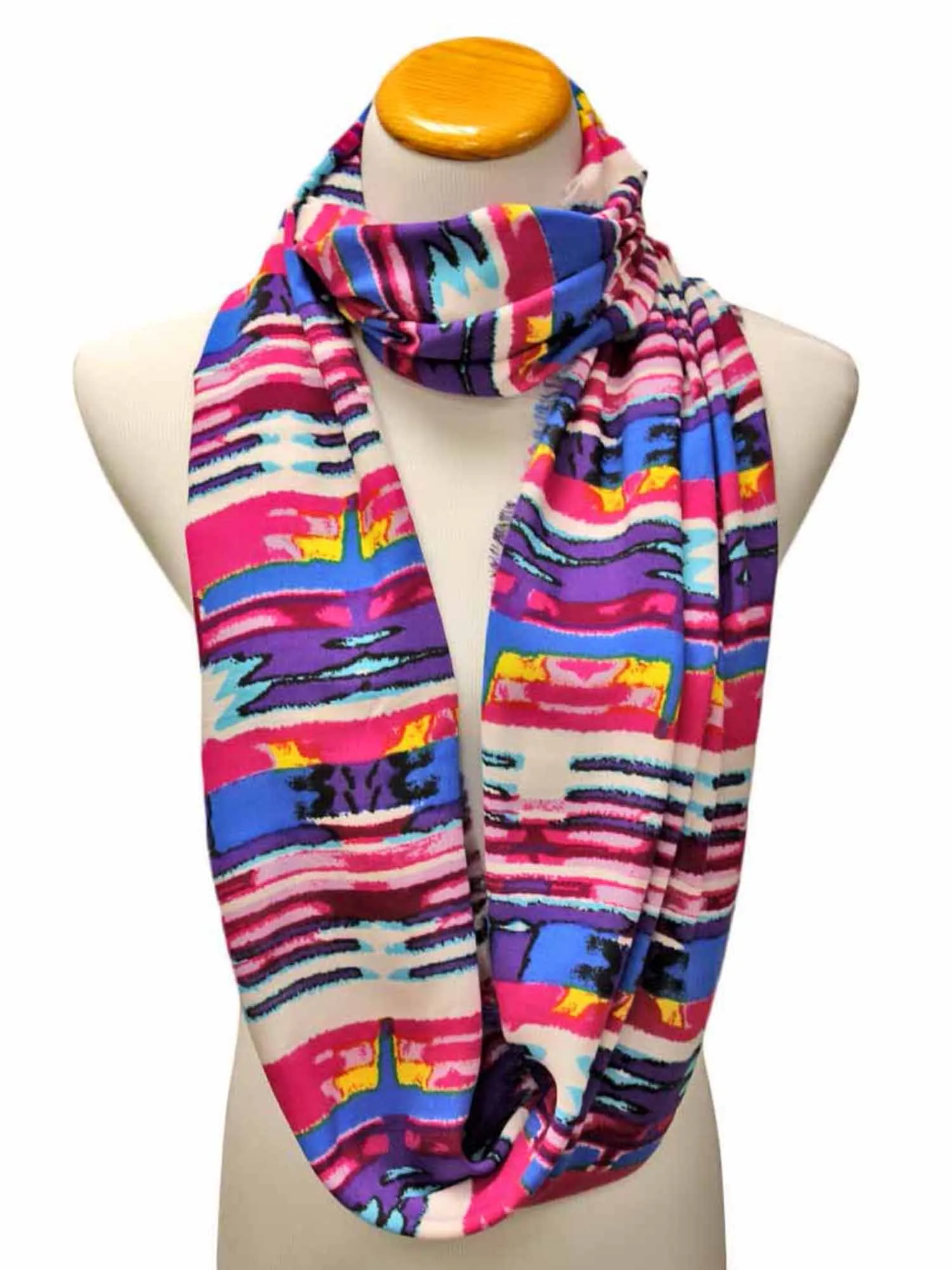 Multicolor Print Infinity Scarf