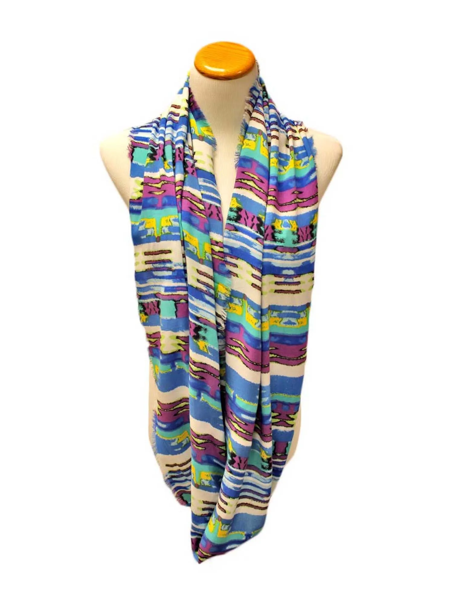 Multicolor Print Infinity Scarf