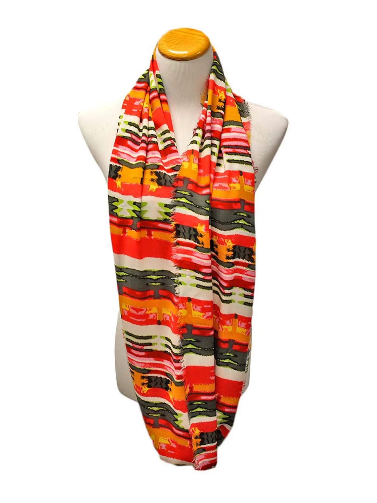 Multicolor Print Infinity Scarf