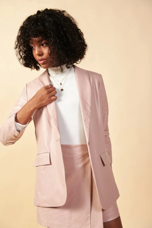 Nova Faux Leather Blazer ( See Matching Skort )