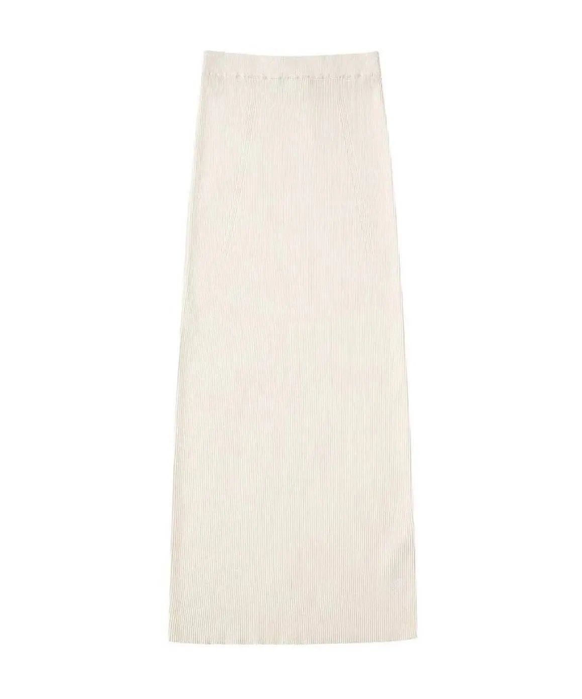 Off White Knitted Long Skirt Top Set