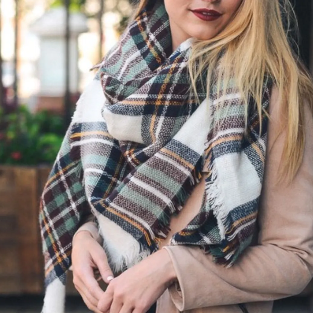 Oversize Plaid Blanket Scarf in More Colors