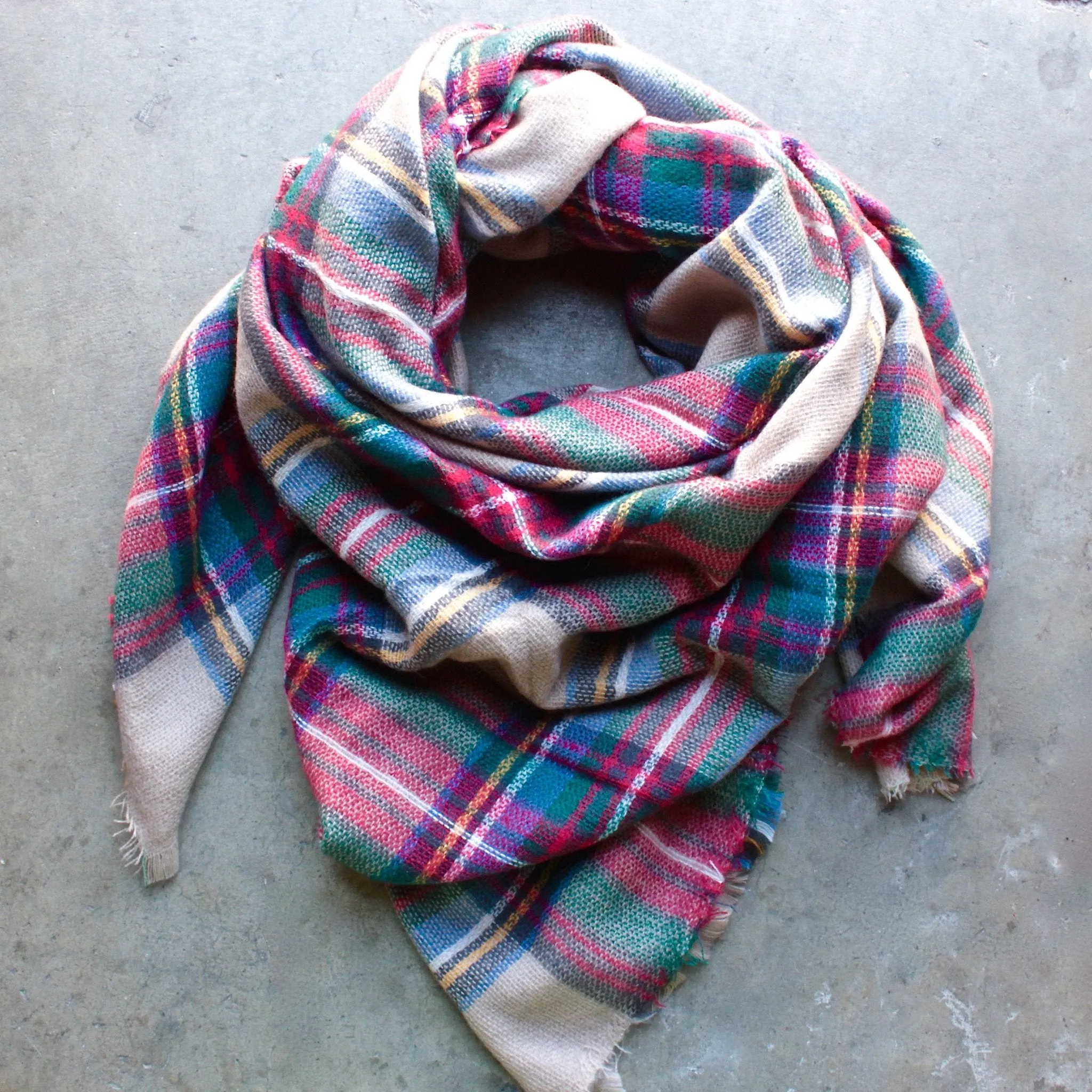 Oversize Plaid Blanket Scarf in More Colors