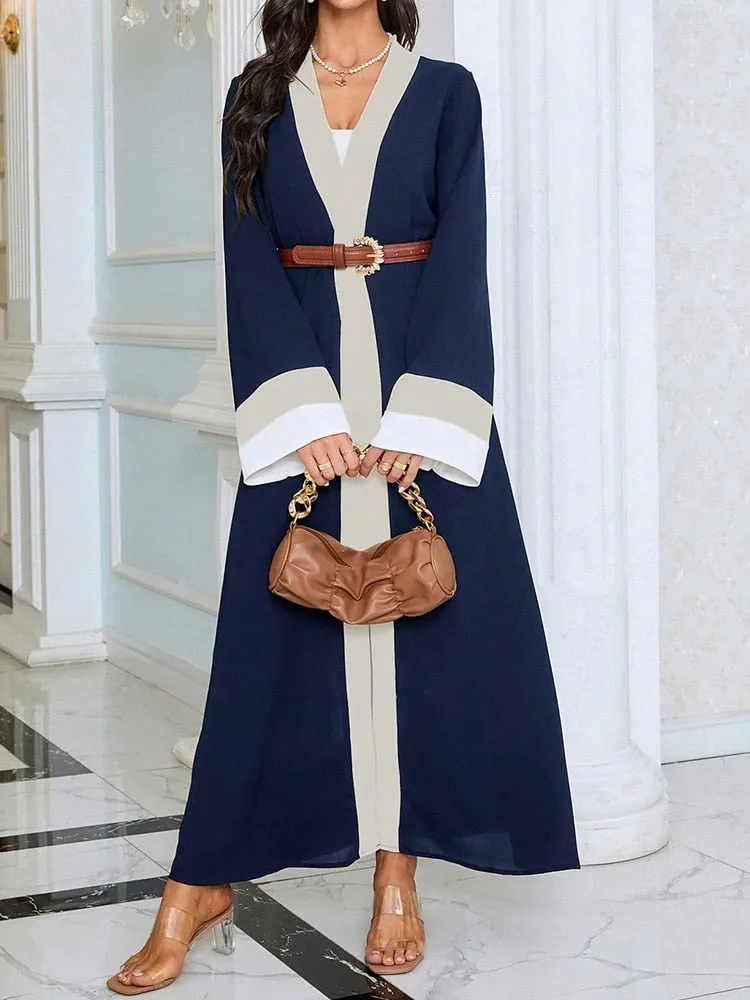 Oversized Arab Cardigan Loose Robe Muslim Fashion Solid Long Sleeve