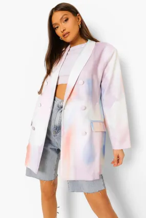 Pastel Tie Dye Oversized Blazer