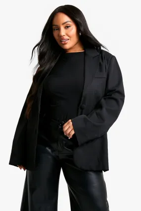 Plus Essential Oversized Single Breasted Blazer