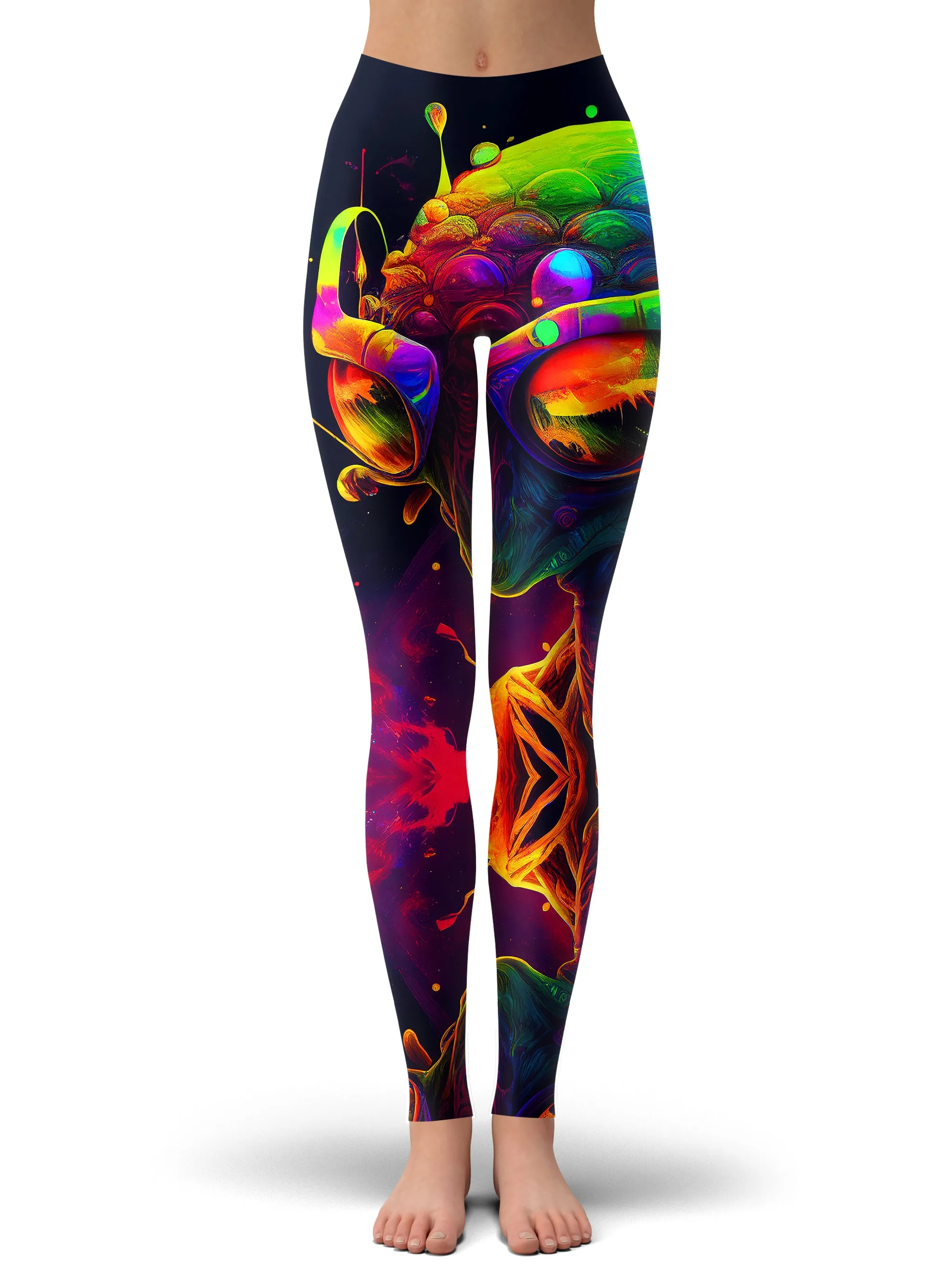 Psychedelic Alien Crop Hoodie and Leggings Combo