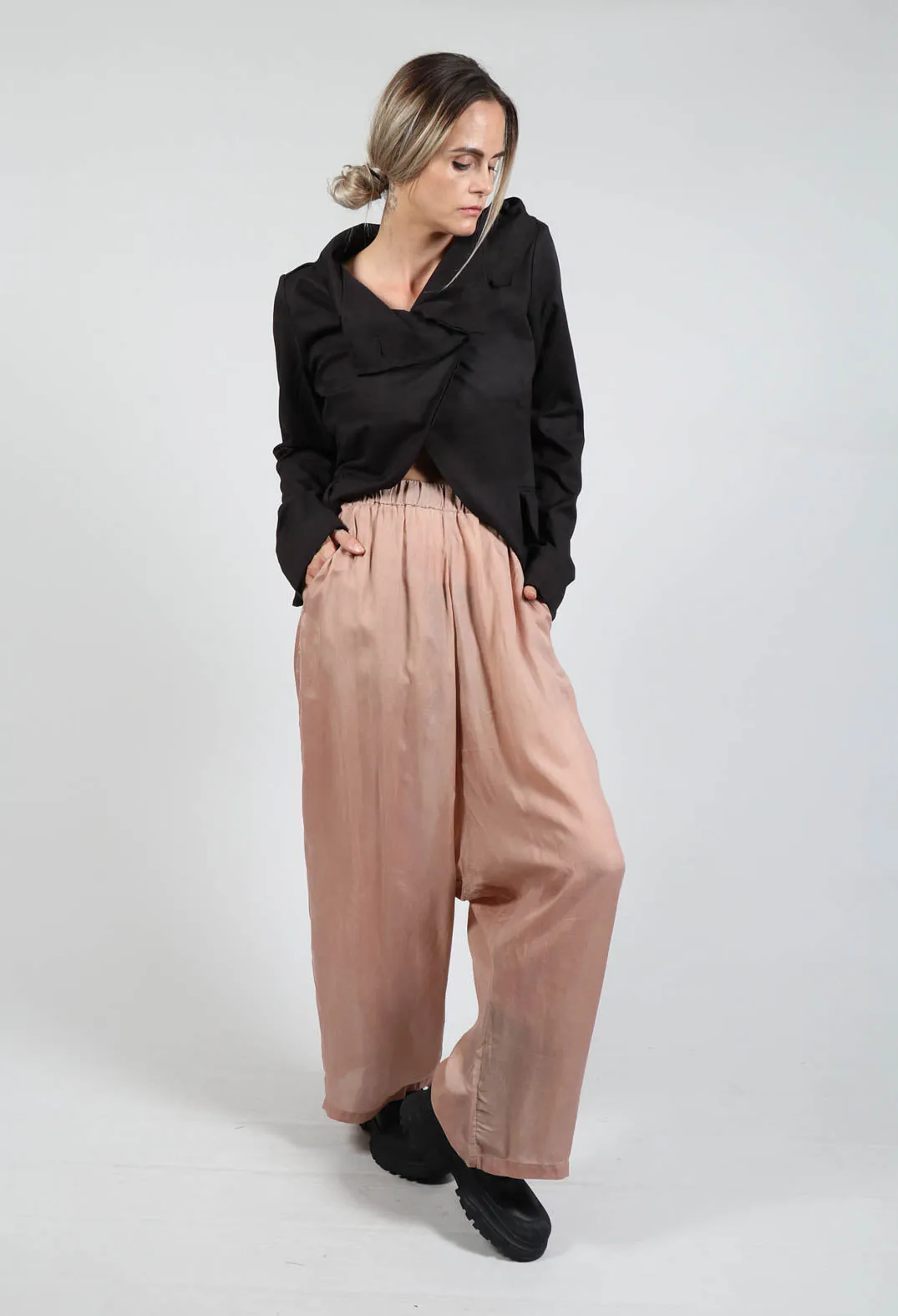 Pull on Straight Trousers in Amaretto Cloud