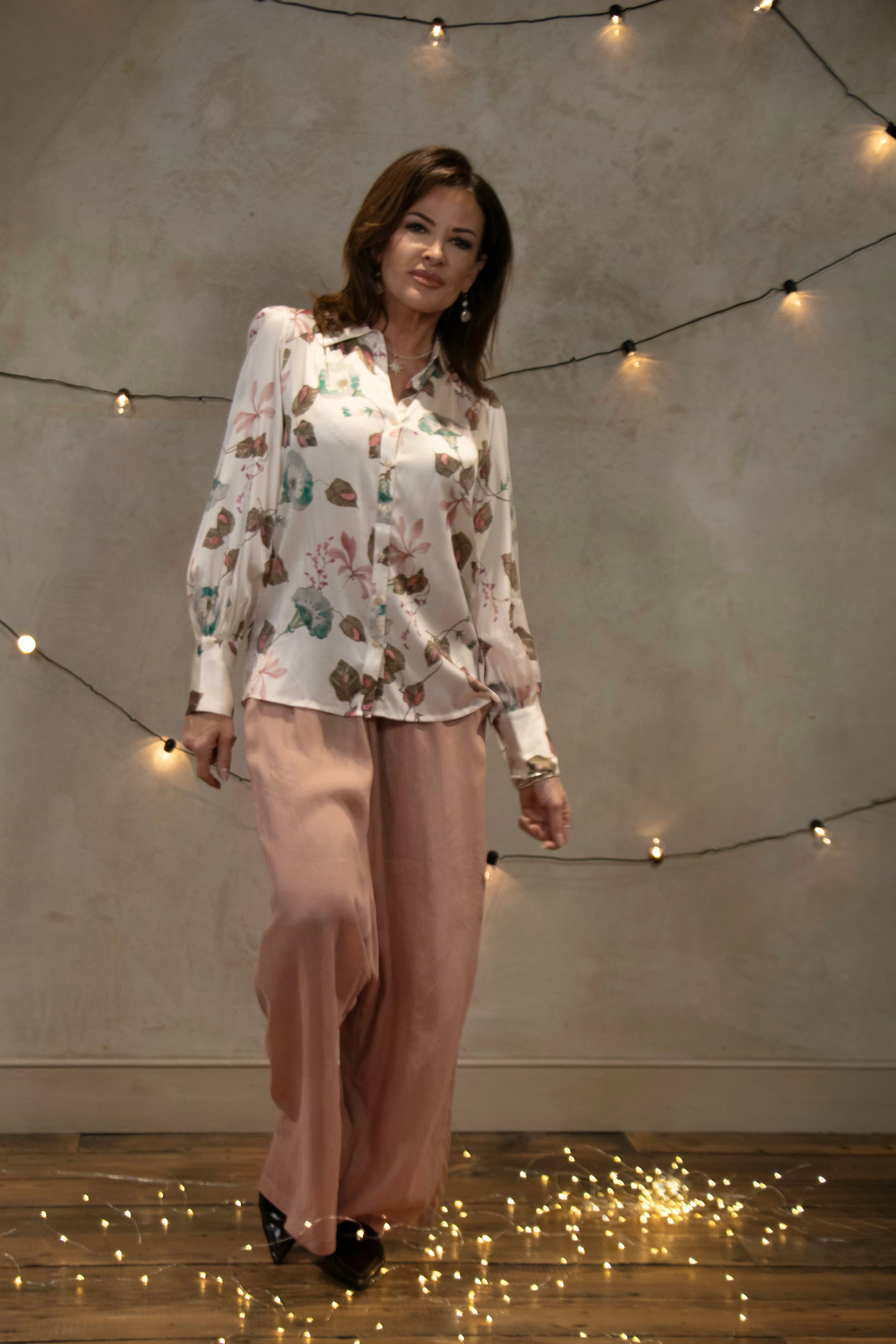 Pull on Straight Trousers in Amaretto Cloud