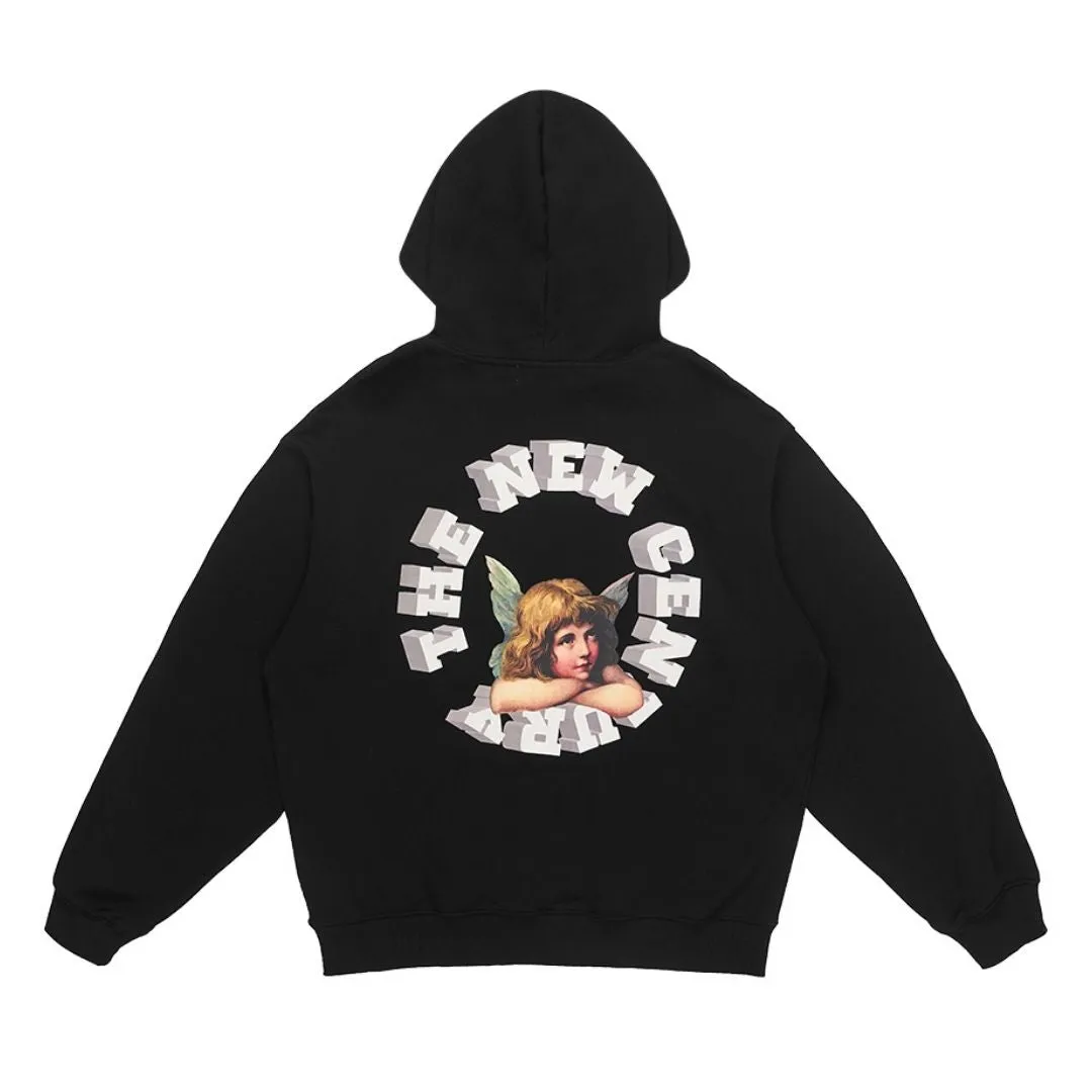 Retro Angel Print Hoodie