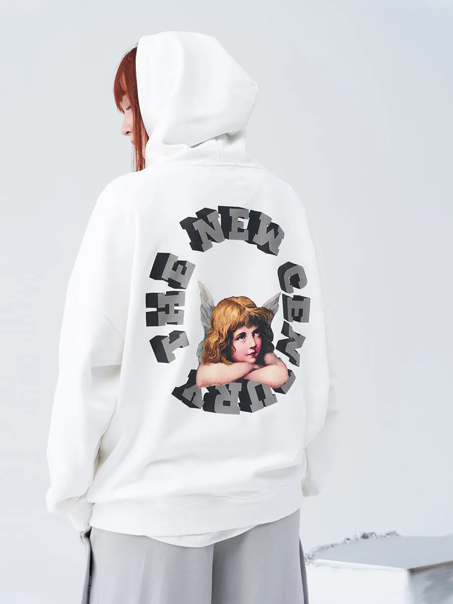 Retro Angel Print Hoodie