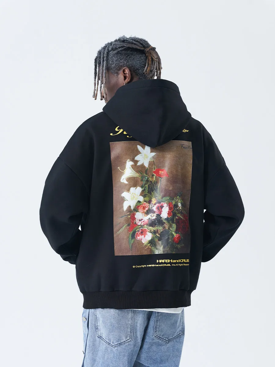 Retro Flowers Oil Painting Hoodie