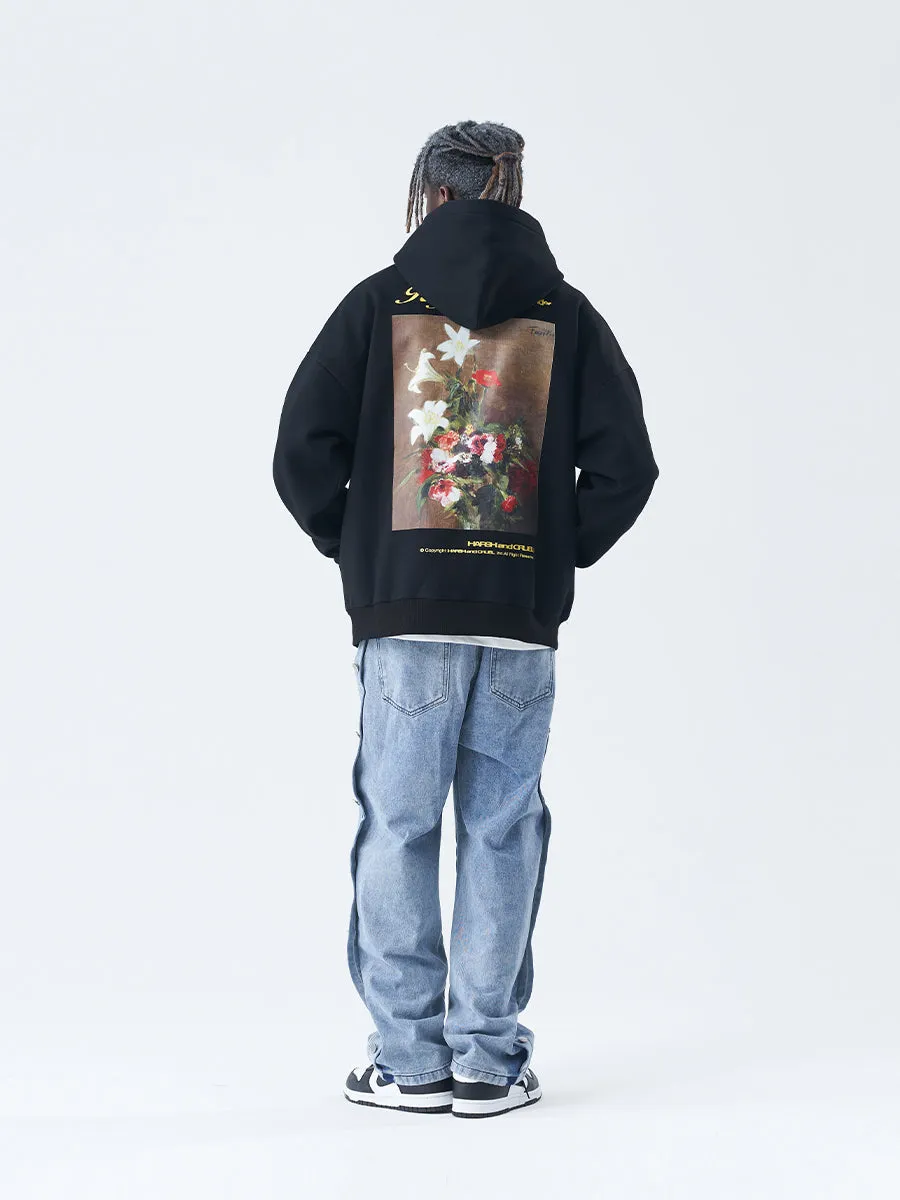 Retro Flowers Oil Painting Hoodie