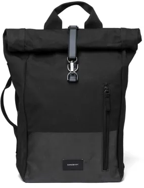 Sandqvist Dante Vegan Rolltop Backpack Black With Coating