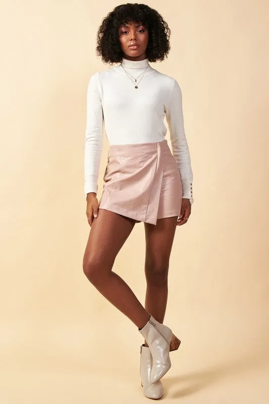 Serena Faux Leather Mini Skort ( See Matching Blazer )