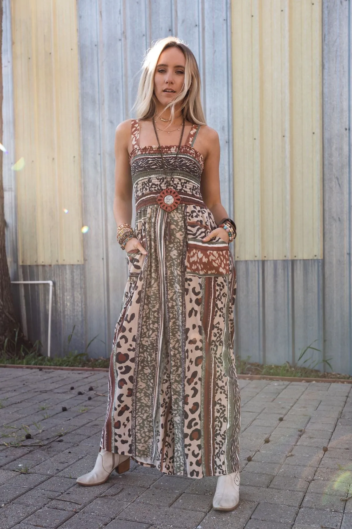 Serendipity Animal Print Jumpsuit - Rust